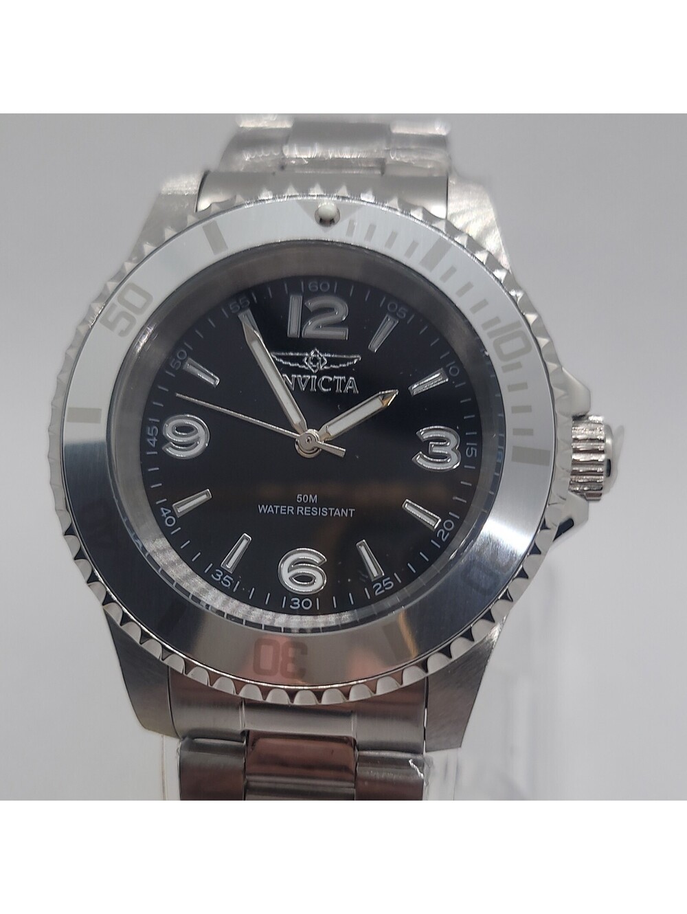 204 invicta specialty Rowan  stainless steel  40mm silver black dial Men's Watch